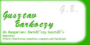 gusztav barkoczy business card